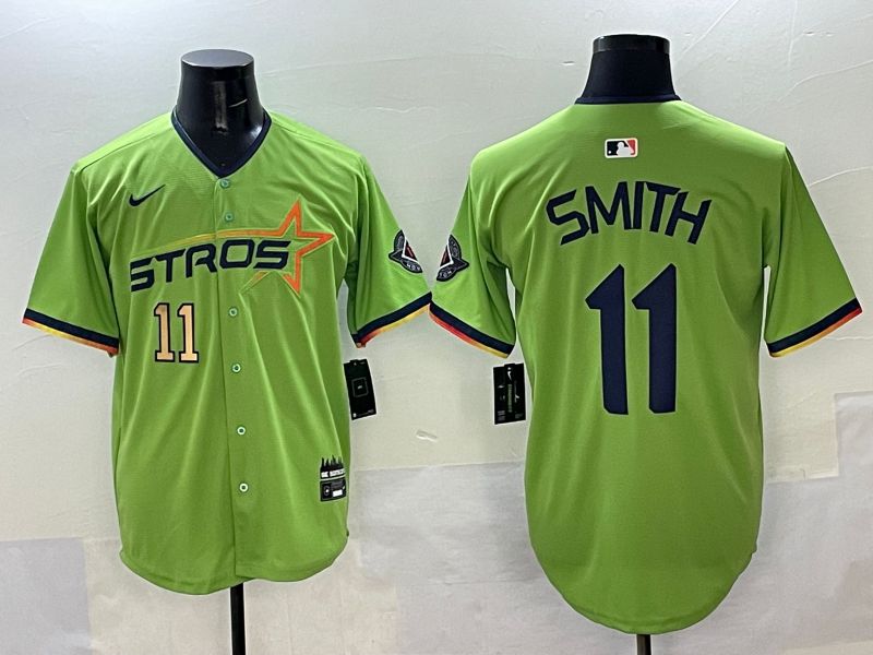 Men Houston Astros #11 Smith Green three generations Joint Name 2025 Nike MLB Jersey style 4->houston astros->MLB Jersey